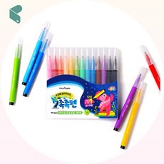 문화연필 더존키즈 촉촉펜 12색 마르지 않는 사인펜 13본 학습용 세트