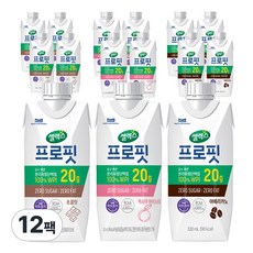 [셀렉스] 프로핏 웨이프로틴 드링크 3종 혼합 초코4+복숭아4+아메리카노(4)(총12팩), 12개, 330ml