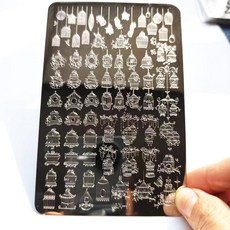 네일 템플릿 스탬프 플레이트 뱀 불꽃 놀이 패턴 인쇄 스테인레스 스틸 손톱 이미지 스텐실 DIY 매니큐어 도구, 옵션03) JX-91, 1개