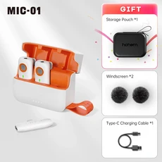Hohem MIC-01 무선 라발리에 마이크 소음 차단 녹음 20 시간 배터리 수명 안드로이드 라이브 스트리밍용, 01 빠른, 08 2T plus1RX TypeC
