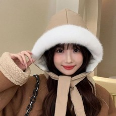패딩 바라클라바 모자 털 겨울 벙거지 귀도리 귀달이 여자 군밤, 패딩모자베이지