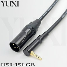 YUXI XLR轉3.5mm TRS音源線 混音機錄音聲卡連接線, 1個, 黑色線材,3米 含雙頭