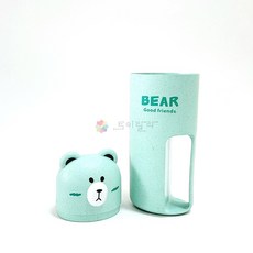 토이랄라 곰돌이 휴대용 다용도 케이스 칫솔 케이스 신학기 준비물 선물, 1개, 그린