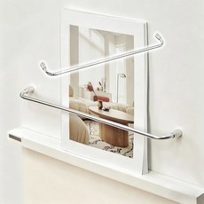 39 조절 가능한 랙용 가드레일 레일 디스플레이 8M 방지 낙하 금속 직경 선반 알루미늄, 15"/39cm, Silver