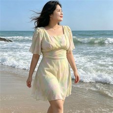泳衣女款連體保守微胖女孩泳裝, 均碼100-135斤