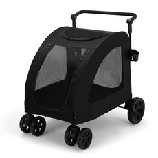 貓的生活工坊 大型寵物推車 狗推車貓推車 可折疊寵物推車 50公斤以下寵物用 SP100, 黑色, 1個