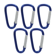 2/5PCS D 자형 등산 빠른 버클 배낭 후크 색상 알루미늄 합금 스프링 열쇠 고리 야외 캠핑 액세서리, 05 blue-5pcs