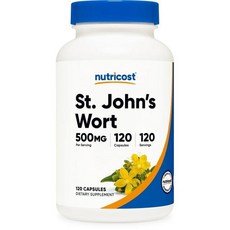 미국 뉴트리코스트 Nutricost St. John's Wort Capsules 세인트존스워트 500mg 캡슐, 6개, 120정