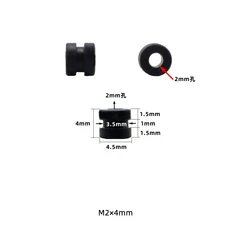 40개 M2/M3 RC 고무 충격 흡수 볼 FPV 레이싱 드론 F4 F7 비행 제어 쿼드콥터 방진 실리콘, 07 40PCS M2 4mm Black