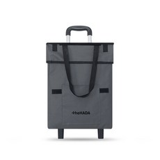 折疊式布製購物袋手提購物車便攜式手推車+專用保冷袋, 灰色, 1個