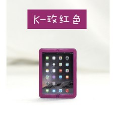 隨草憶境 迷你仿真平板電腦 觸控式平板電腦 娃娃屋 袖珍 bjd 微縮模型 食玩模型 微縮場景, 1個, 玫紅色