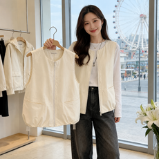 여성 아웃도어 조끼 루즈핏 레이어드 멀티포켓 가벼운착용 데일리 집업 베스트
