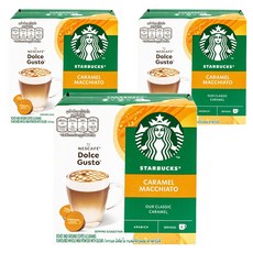 스타벅스 캐러멜 마키아토 네스카페 돌체구스토 커피캡슐 15.8g x 6p + 밀크캡슐 5.5g x 6p, 21.3g, 6개입, 3개