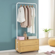 키모 서랍 행거 800, 화이트+내추럴