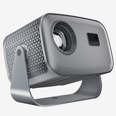 強普Q3投影機 360°翻轉 2.4G+5G雙頻WiFi 自動梯形校正 多國語言, 金屬灰色【電動對焦款】