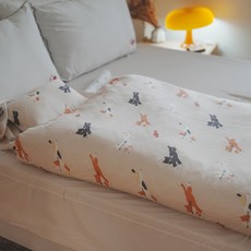 棉床本舖 天絲兒童睡袋【貓貓雨】60支 Lyocel 幼稚園午休可用 台灣製 兒童寢具 寶寶防踢被 開學床墊 睡袋 涼