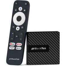 RockTek GB1 (TVDongle) Google TV 4K UHD 스트리밍 동글 HDR 돌비 비전 아트모스 음성 리모컨 넷플릭스 프라임 비디오 디즈니+ 맥스, 락텍 구글 TV 스트리밍 동글 음성 리모컨 포함, 돌비