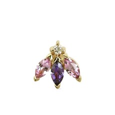 라크앤베리 14K 옐로 골드 블라썸 사파이어 이어링