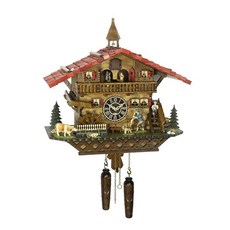 Trenkle-Uhren 德國製原木手工農屋牧牛童登山客12首音樂旋轉玩偶石英咕咕鐘 型號：4267QMT【神梭鐘錶】, 1個