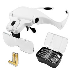 LED 헤드형 노안 안경 돋보기, 1개