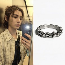 TT 戒指男 韓泰山金桐儇同款戒指 十字架指環 復刻復古日韓國美朋克個性開口戒指