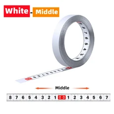 스테인리스강 작업대 눈금자 자체 접착 측정 테이프 녹 방지 내구성, 07 Middle - White, 04 5M