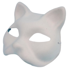 空白面具 (附鬆緊帶) DIY 紙面具 彩繪面具 歌劇魅影 狐狸面具 萬聖節面具 面具半臉 舞會面具 動物面具 貓面具, 全臉,【一個】