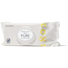 비크맨 1802 페이스 & 바디 물티슈 선샤인 레몬 향 30 카운트 - 염소 우유 알로에 비타민 E로 먼지와 메이크업을 정화합니다 알코올 프리 생분해성 민감한 피부에 좋습, Pure, 100 Count (Pack of 1), 170g, 1