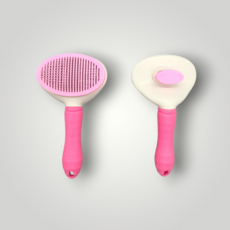 털빗 핑크 브러시 슬리커 고양이용 원터치 강아지 펫