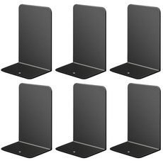 맑은 생활 철제 북엔드 책꽂이 칸막이 6개, 블랙