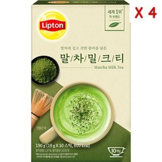 립톤 말차 밀크 티, 4개입, 190g