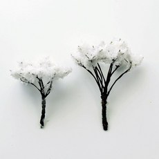 벚꽃나무 모형 디오라마 건축모형재료 테라리움, 1개, 백색벚꽃나무 5cm
