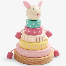 JoJo Maman BeBe 英國 實木系列 小白兔疊疊樂 益智積木玩具, 1個