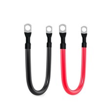 자동차용 태양열 해양 보트 RV 자동차 모터사이클용 4AWG 배터리 케이블 게이지 인버터 4개(4AWG 3FT 3/8인치), 4 AWG, 1FT, 3/8"