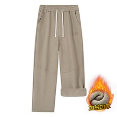 德絨雙面絨重磅防風衛褲男秋冬加絨加厚運動褲寬松大碼德絨休閑褲, 無規格, 卡其
