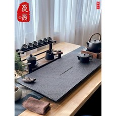 茶盤 石製茶盤 烏金石茶盤 茶具石盤 泡茶盤 烏金石茶盤 帶排水 天然石頭 托盤簡約 茶海 客廳高檔 大號茶臺, 1個