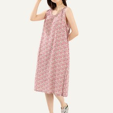 시크나인 아사면 꽃무늬 원피스 잠옷 여름 홈웨어 나시 반팔