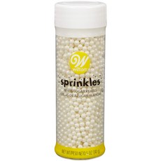 윌튼 슈가 펄스 화이트 141.75그램 Wilton White Sugar Pearl Sprinkles Edible Cake Pearls for Wedding Cakes, 5 Ounce (Pack of 1)