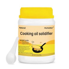 식용유 고형화기 최대 11.9L(3.3갤런)의 튀김 오일 강화 100% 식물 기반 오일 경화제 처리용 499g(17.6온스), 식용유 고형화기, 최대 11.9L(3.3갤런)의 튀김, 499g, 1