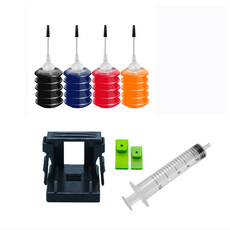 連續供墨系統 適用於 iP2870 iP2870s iP2872 MG2470 MG2570s MG2577, 1套4色墨水30ml+1套吸墨夾, 1個