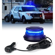 Xprite LED 회전식 비콘 라이트 마그네틱 베이스가 장착된 4.5인치 초밝은 지게차 스트로브 12-24V 건설 트럭 순찰차 트랙터 골프 카트-블루, Blue