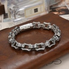 절묘한 등나무 잔디 패턴 실버 팔찌 레트로 구름 덩굴 체인 파티 우정 틈새 남성 보석 선물 18 cm 20, 01 BK048, 01 22cm