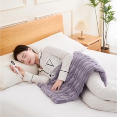 HTYVC 전기 온열 찜질기 토끼털의 털실 전기요 전기장판 다용도 전기매트 치수800*400MM, Purple, 800*400MM