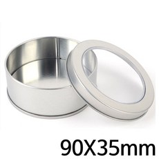 틴케이스 원형 철제 소품보관함 투명창 90x35mm 5개 yss+45881ad