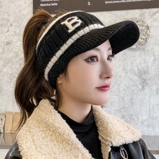 겨울 골프 모자 니트 썬캡 여자 골프캡 앙고라 캡모자 bri+35490WB