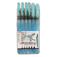 AP.普思 E0103 自來水筆 (6入套組) - 多尺寸筆頭，水彩書法繪畫適用, 1個