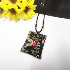 福袋 方形免縫帶蓋 飾品掛件, 1個, 黑金吉祥龍紋 免縫 ,5cm*6cm 小款