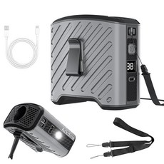 [ 1254209 ] 액딘 휴대용 허리 팬 클립 온 개인 10000mAh 충전식 웨어러블 핸즈프리 쿨러 여행 작업 야외 사무실 캠핑 여행용 (그레이), 회색