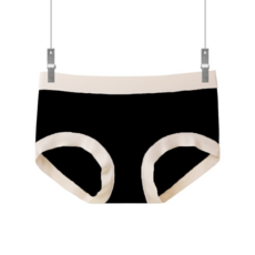 EZSTYLE 莫代爾裸感中高腰三角褲, 黑色