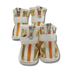 pat 강아지 외출 산책용 슈즈 미끄럼방지 부츠 신발, 1세트, 골드